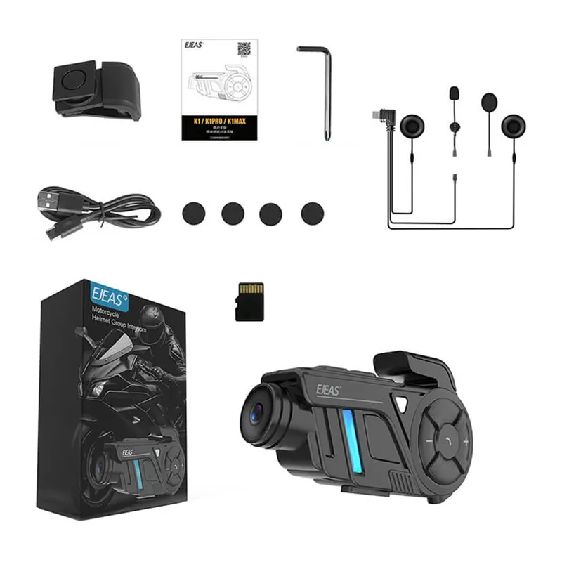 Motorcycle intercom with EJEAS K1Pro+ recorder